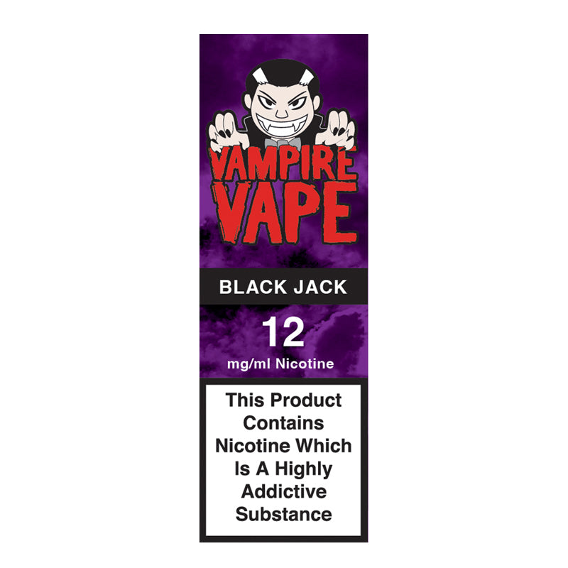 Black Jack 10ml E-Liquid 12 mg nicotine available from vapebrothers.co.uk