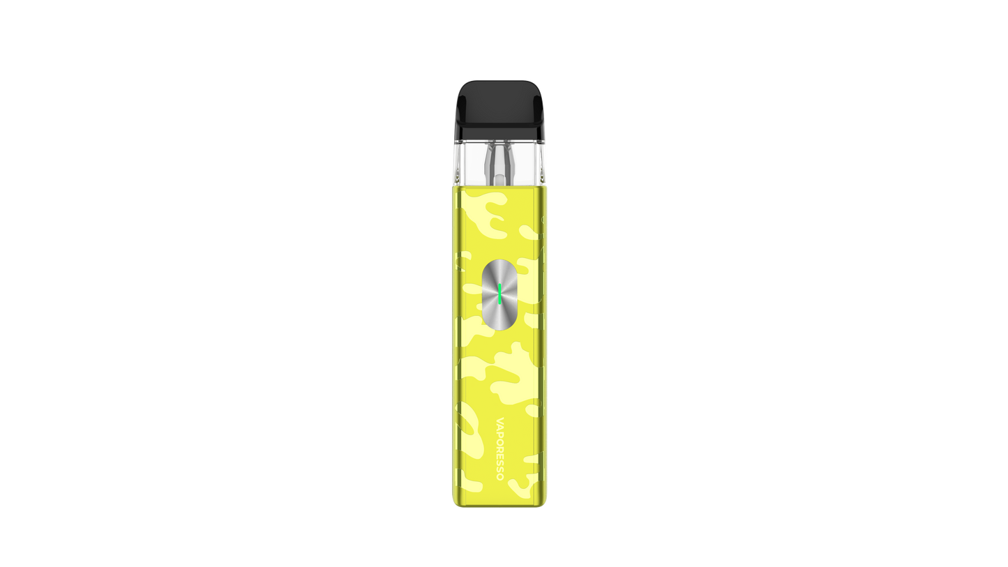 Vaporesso XROS 4 Mini Pod Kit in Camo Yellow and available to buy at vapebrothers.co.uk